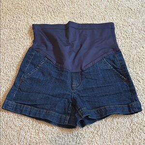 Pinkblush Maternity Denim Shorts (Size: Large)